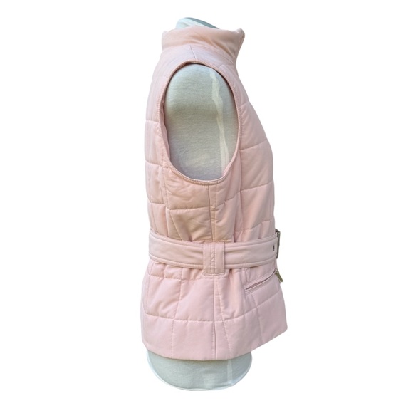 NWT Lauren Ralph Lauren soft baby pink quilted puffer vest with belt. Women’s PL - Picture 3 of 14